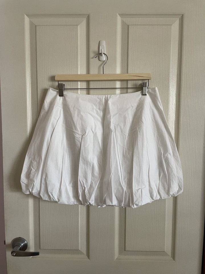 Forever New Eloise White Bubble Hem Mini Skirt Size 14