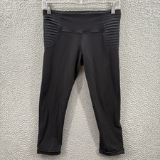 Lululemon Leggings Womens 6 Black Crop Pleated Pants Athleisure Active Gym Yoga