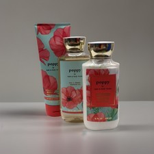 New Bath  Body Works Poppy 3-Piece Set Body Lotion Shower Gel Body Cream