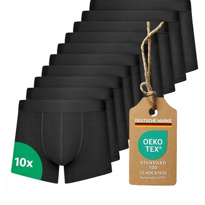 Unterhosen Herren Boxershorts 10er pack Baumwolle 95% Elasthan 5 % Schwarz