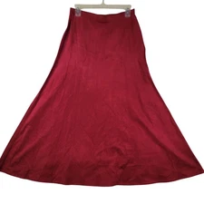 Melrose Studio Womens Size 10 Red Midi A-Line Skirt Soft Suede New