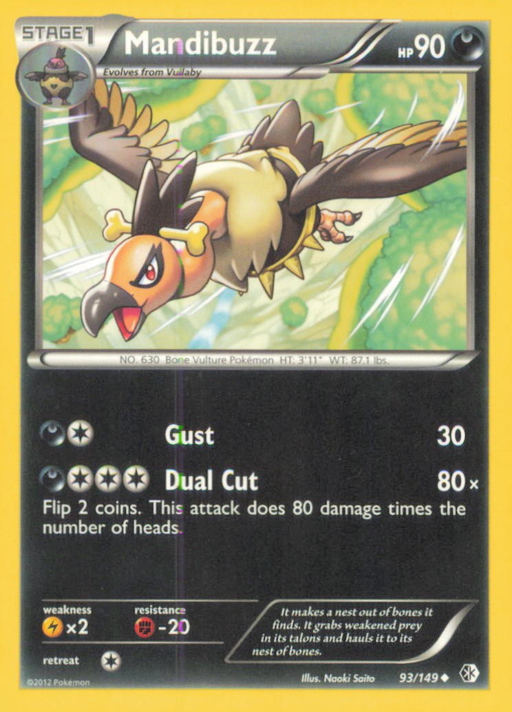 MANDIBUZZ 93/149 UNCOMMON BOUNDARIES CROSSED POKEMON NEAR MINT