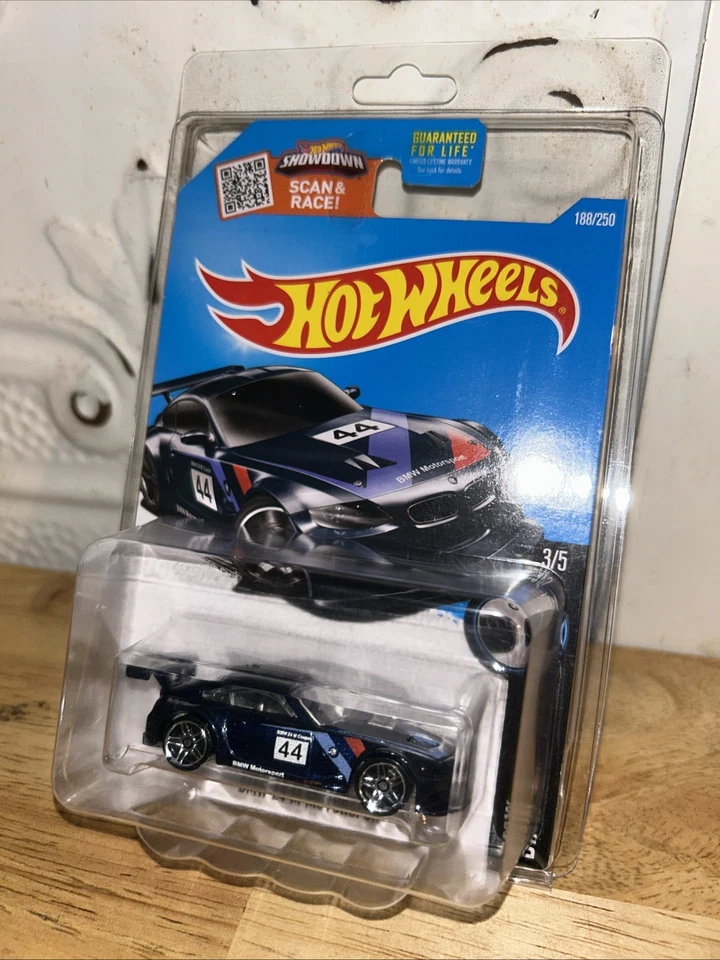 风火轮 宝马 Z4 M 摩托车 黑色 "44" 宝马系列 3/5 HTF 全新带盒 — 第 2/4 张图片