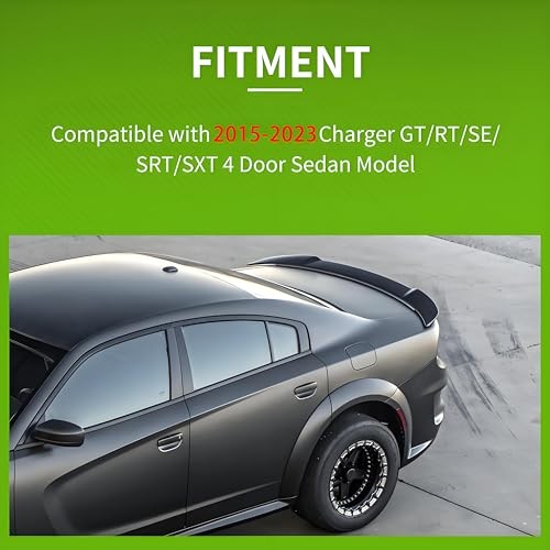 Dodge Charger Spoiler for 2015-2023 Dodge Charger RT SXT SRT SE Hellcat Style