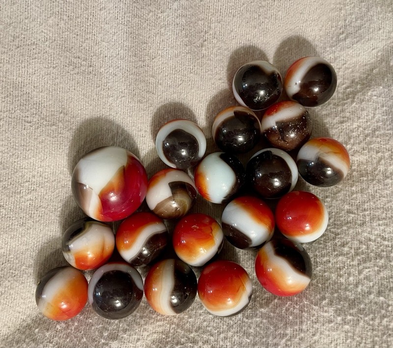 Vitro Agate Marbles Vintage Lot of 20 (one Shooter) All Reds