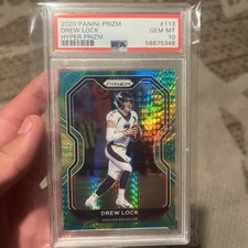 POP 1 Drew Lock Green Hyper Prizm SP /175 PSA 10 GEM MINT 2020 Panini Prizm 