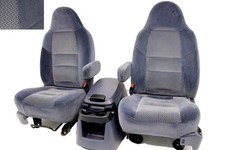 1999 - 2007 Ford Super Duty Front Bucket Seats Denim Blue Cloth Fits 73 Trucks 1999 - 2007 Ford Super Duty Front Bucket Seats Denim Blue Cloth Fits 73 Trucks