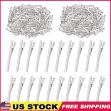 200Pcs 7.5cm Alligator Hair Clips Durable Metal Sectioning Clips Hair Styling US