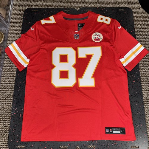 Size L Travis Kelce #87 Vapor FUSE Jersey Red Elite Quality Kansas City Chiefs