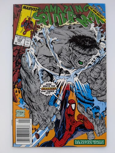 Amazing Spider-Man 328 Newsstand High Grade NM McFarlane Hulk Cover Key 1990