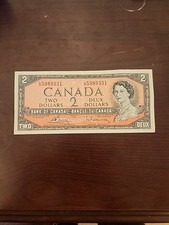 1954- $2 Canada Dollar Bill Bank of Canada L/G 5989331
