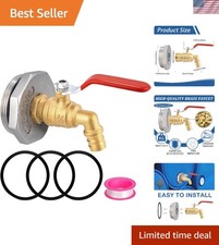 2" Drum Faucet for 55 Gallon Drum,3/4 inch Brass Rain Barrel Spigot with EPDM...