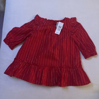 NEW Baby Gap Red Gold Girl Stunning Dress Size 6-12 Months