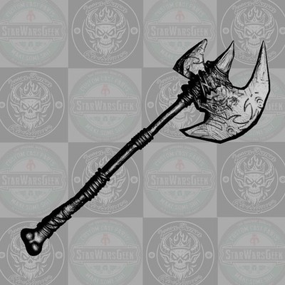 Ballazel the Bone Breaker Orc custom battle axe for fantasy action figures