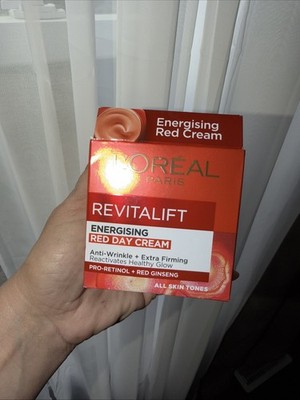 Loreal Revitalift Energising Red Day Cream 1.7oz Firm Wrinkles Anti-Aging Glow