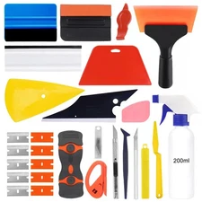 Window Tint Tools Vinyl Wrap Kit Corner Shower Shank Card Felt Squeegee Razor