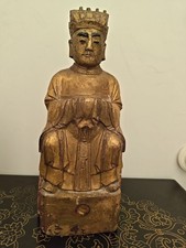 Chinese Gilded Wooden Statue, Qing Dynasty, Tongzhi Period (1862-1874)