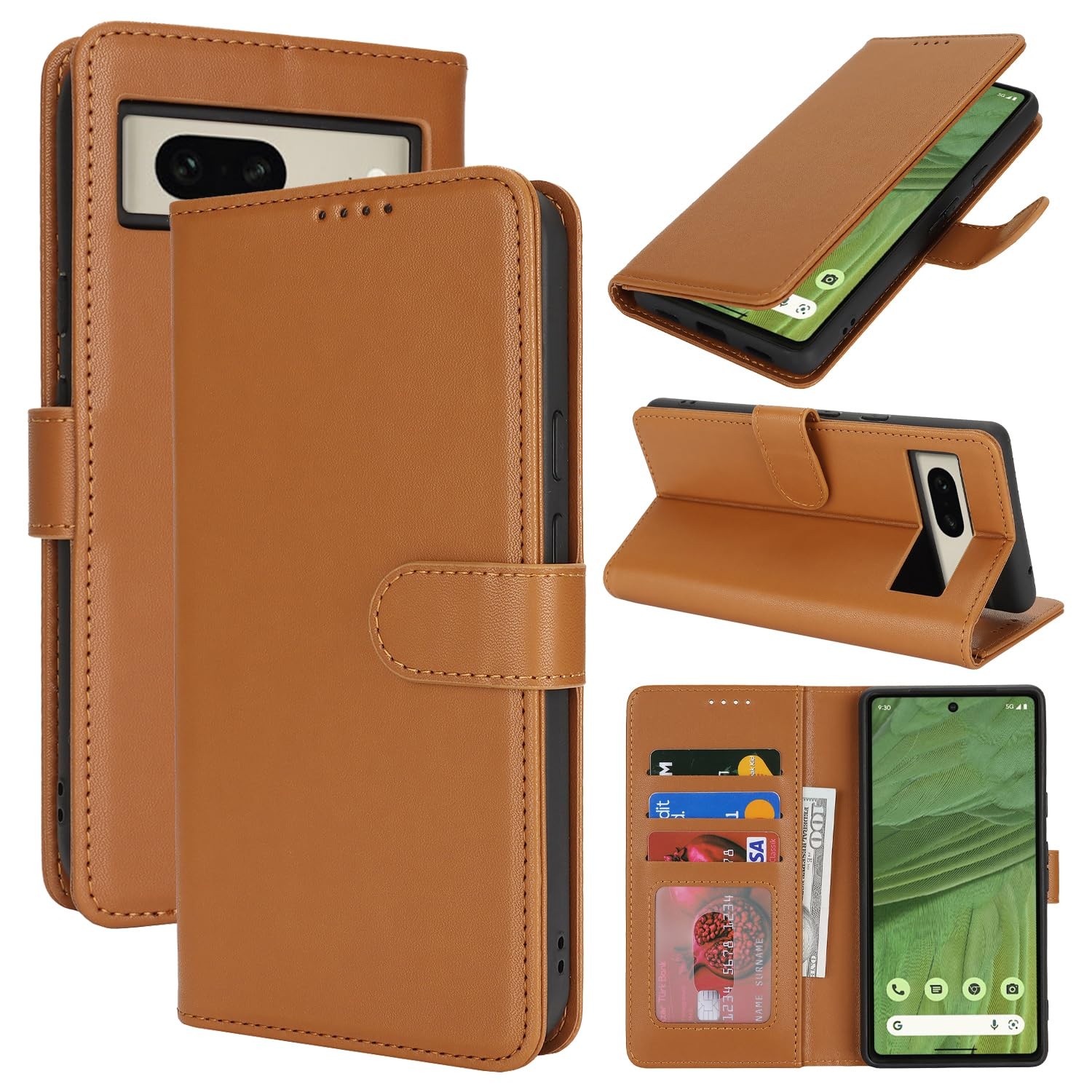 Coque pour Google Pixel 7 housse portefeuille avec fentes cartes intégrées