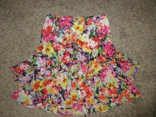 VTG Y2K LAUREN RALPH LAUREN FLORAL SKIRT WOMEN SZ 8 FLARE RUFFLE FLOUNCE