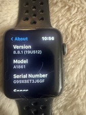 Apple Watch Series 3 42mm GPS + Cellular Aluminum Case Black Sport Band A1861