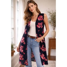 Pleione Anthropologie Open Floral Duster NWT Kimono Cardigan Large Cottagecore