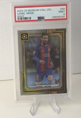 2023-24 Museum Collection UCL Lionel Messi #89 Gold /50 - PSA 9
