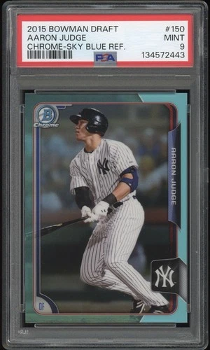 PSA 9 Aaron Judge 2015 Bowman Draft #150 Sky Blue Chrome Refractor Rookie RC
