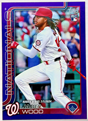 JAMES WOOD 2025 TOPPS ROOKIE DEBUT US218 007/250 PURPLE HOLO