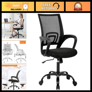 Chaise de bureau ergonomique Mesh avec support lombaire, chaise de bureau pivotante réglable fo