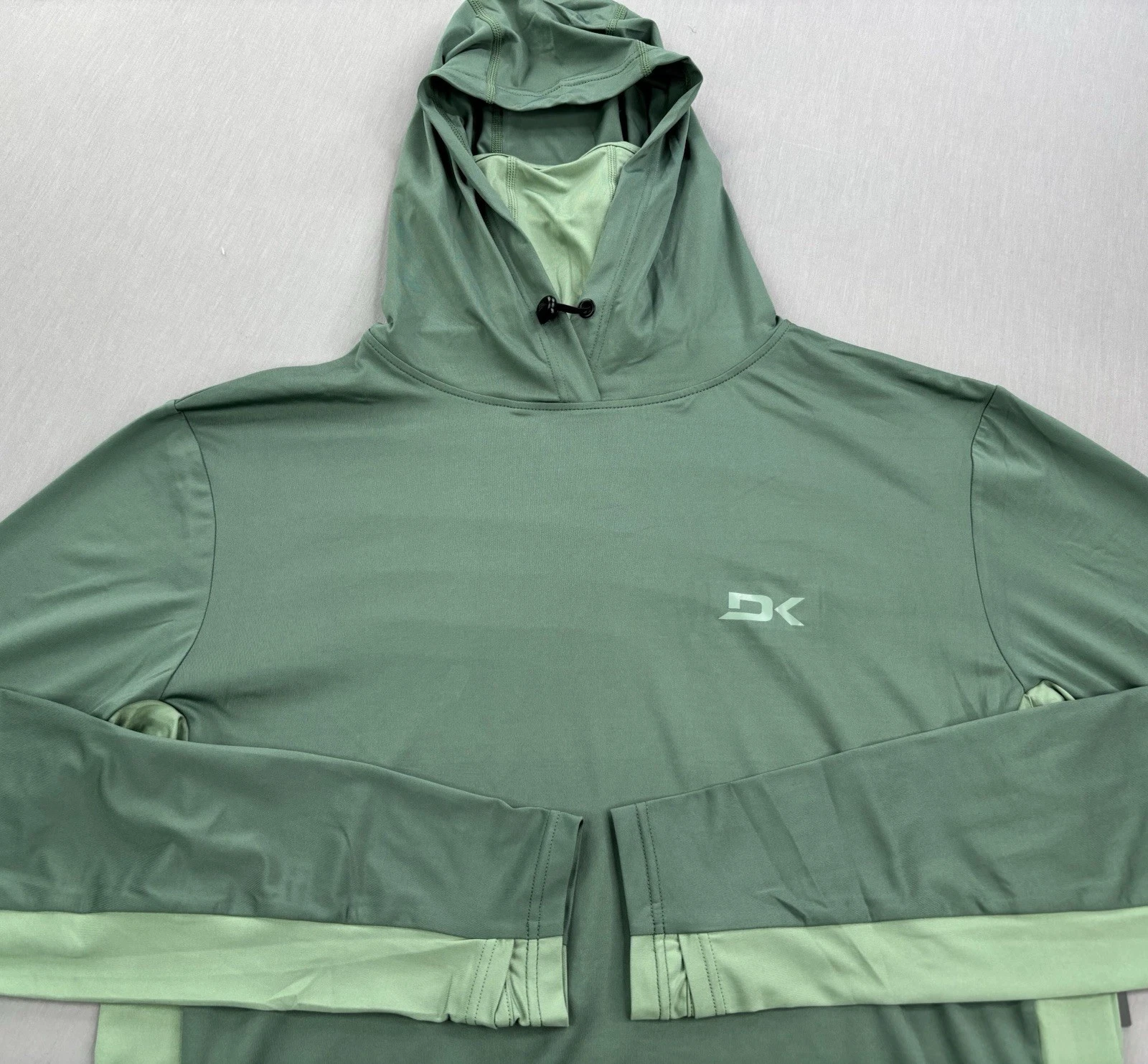 Dakine Mens Hooded Longsleeve Rashguard - Built in Gaiter - UPF 50+ Sz L
