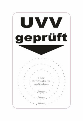 200 Stück UVV Grundplaketten UVV geprüft Unterlage Prüfplaketten DGU BGV D27
