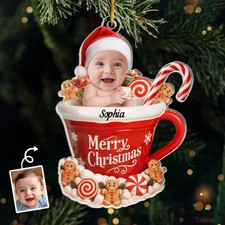 Personalized baby ornament, gingerbread ornament, baby s first Christmas