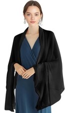 P Pothuiny Women Chiffon Sheer Shawl Wraps for Evening Dresses, 79" x 24" Black