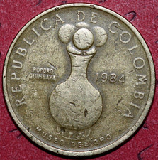 Colombia 1984  20 pesos, Museo del Oro , Museum of gold-Foreign Coin 25mm