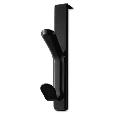 Lorell Over-the-panel Plastic Double Coat Hook - Plastic - Black (LLR80665)