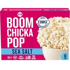Sea Salt Microwave Popcorn, 3.29 oz Packs, 6-Count for Snacks and Parties