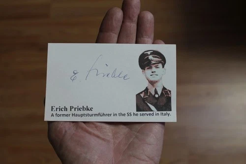 WW2 German Autogragh Erich Priebke signed photo SiPo Italy WWII