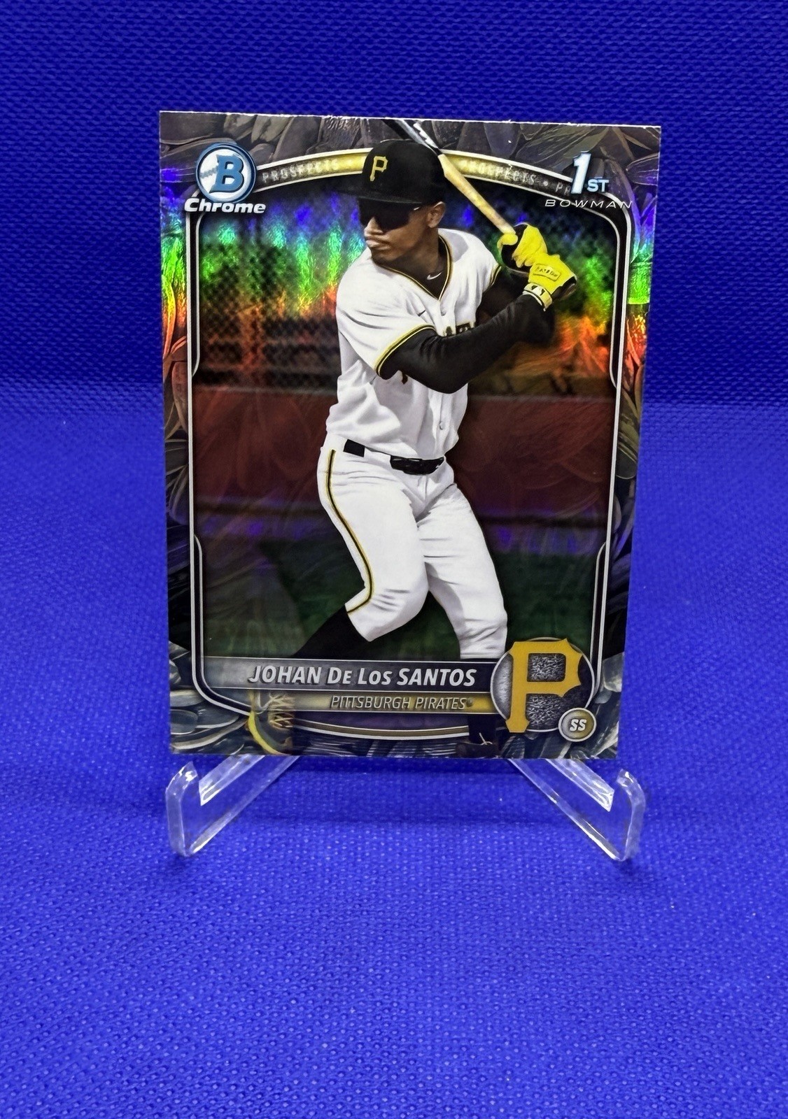2025 Bowman Chrome Johan De Los Santos 1st Sunflower Seeds SSP Pirates BCP-163