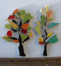 Autumn Trees Mosaic Tile Set Broken Cut China Plate Tiles