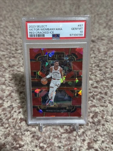 Victor Wembanyama RC PSA 10 2023-24 Panini Select Red Cracked Ice Prizm