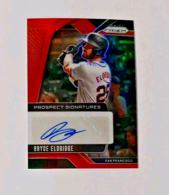 2025 Panini Prizm Prospect Signatures Red Prizm /99 #PS-BE, Bryce Eldridge