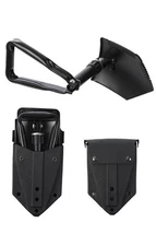 Mil-Tec US 2.5mm Trifold Shovel with Pouch Gardening Outdoor Spade Folding Black