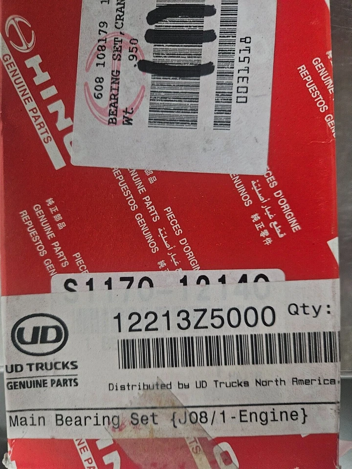 JUEGO DE RODAMIENTOS PRINCIPALES, CAMIÓN NISSAN UD, J08 ENG, 05-07 18HD,2000,23DH,23LP,2600,3300 Foto 2 de 2