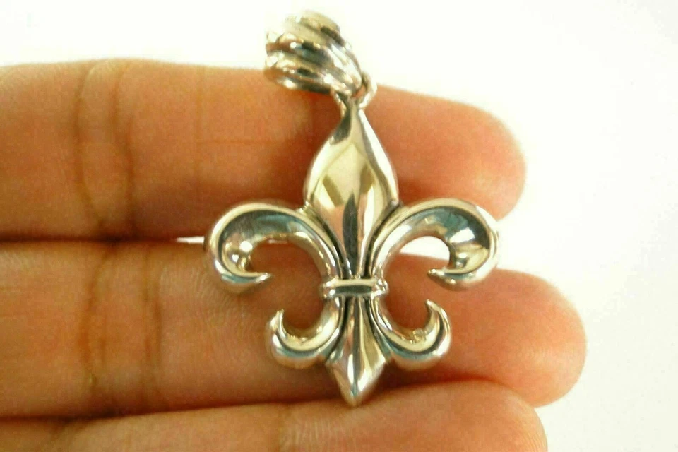 Fleur De Lis No Stone 925 Sterling Silver Pendant - Image 2 of 4