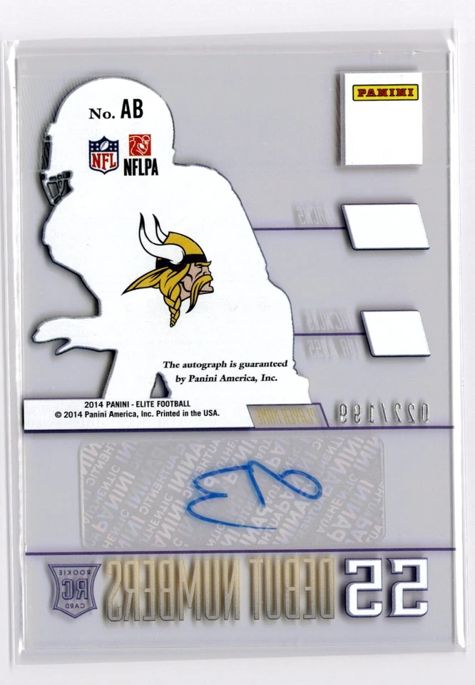 2014 Panini Elite Anthony Barr #AB /199 Acetate Auto Minnesota Vikings - Image 2 of 3