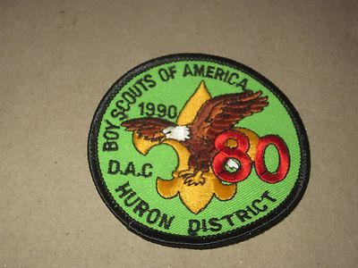 BSA 1990 D.A.C. 80 Huron District Patch   Detroit Area Boy Scouts of America dac