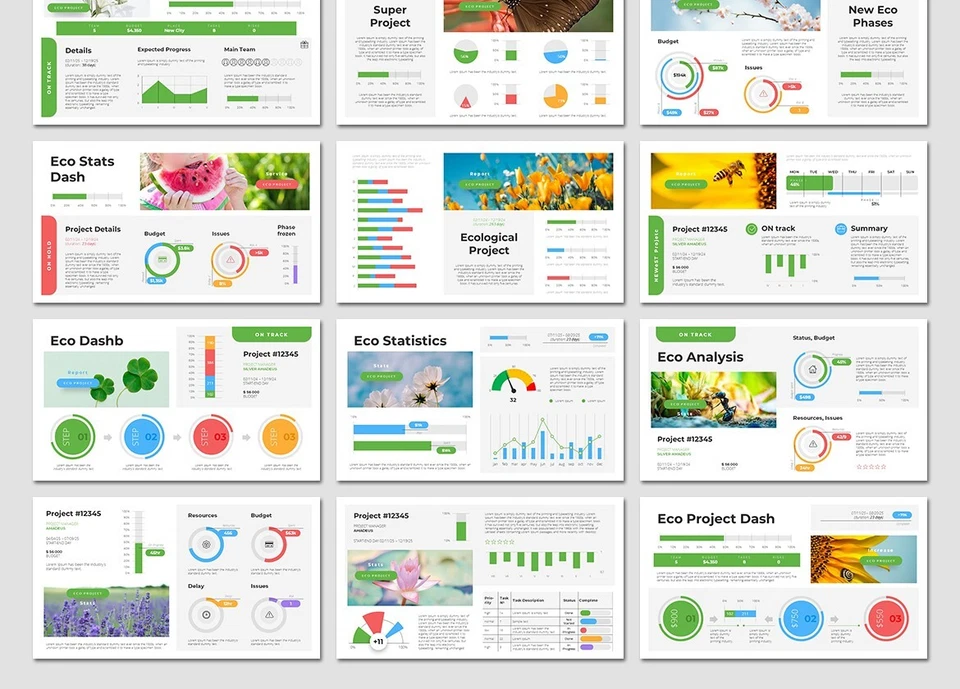 Eco Data Dashboards PowerPoint Presentation Template - Image 3 of 4