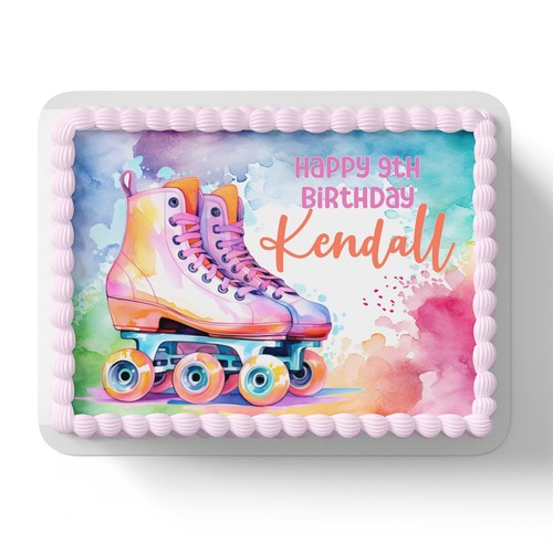 Rollerskating Rollerskates Personalised Edible Cake Topper - Bild 1 von 2