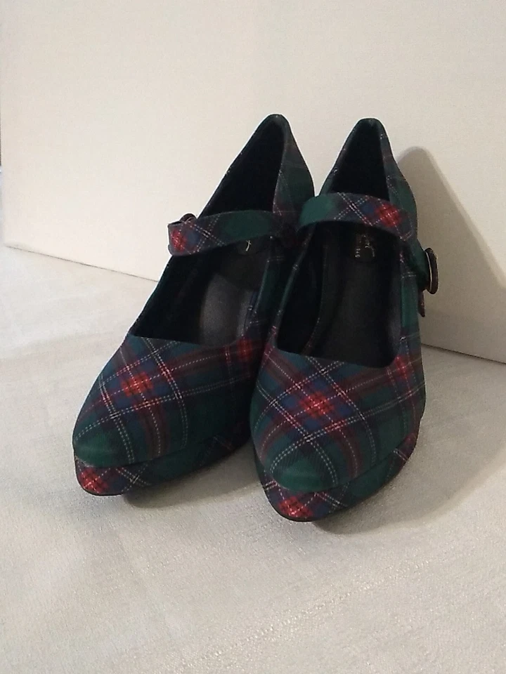 Zapatos de tacón alto a cuadros verdes Cato para mujer talla 9 Foto 4 de 4