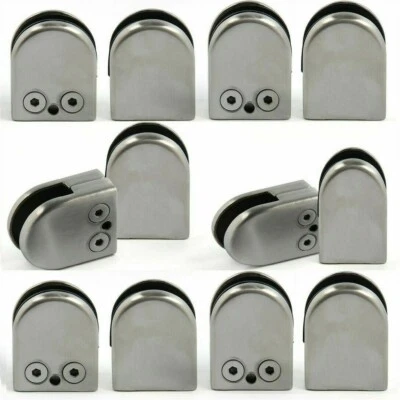 24PCS 304 Stainless Steel Glass Clamps Clips for Balustrade Staircase Handrail